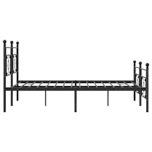Kovový rám postele s hlavovým a nožním čelem černý 200 x 200 cm - obrázek 6