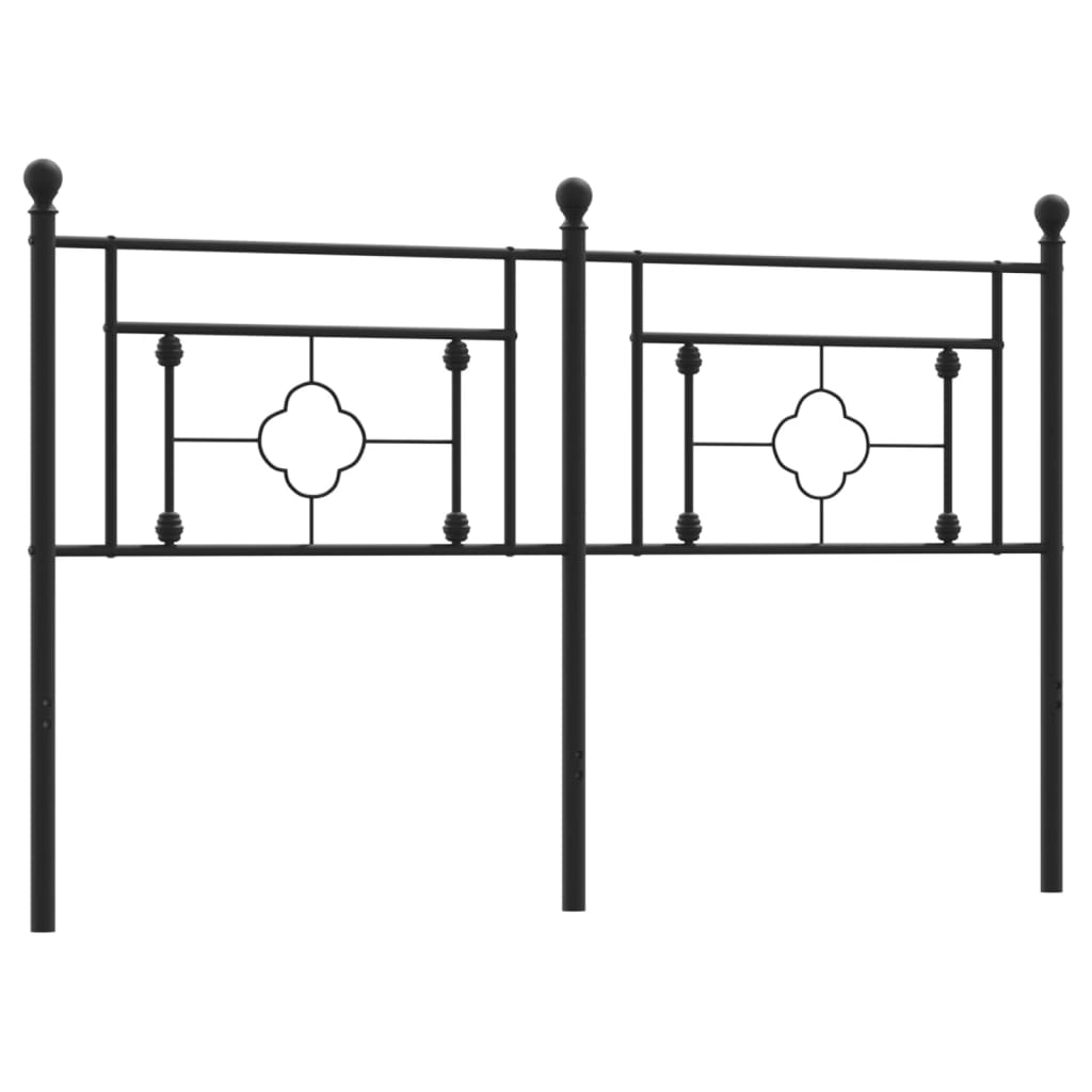 vidaXL Kovové čelo postele černé 150 cm