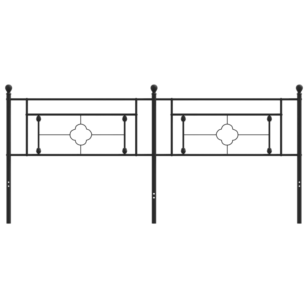 vidaXL Hoofdbord 193 cm metaal zwart afbeelding