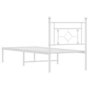 Kovový rám postele bez matrace s čelem bílý 75 x 190 cm - obrázek 7