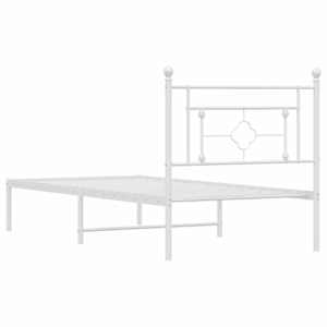 Kovový rám postele s čelem bílý 90 x 200 cm - obrázek 7