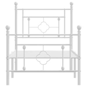 Kovový rám postele s hlavovým a nožním čelem bílý 80 x 200 cm - obrázek 5