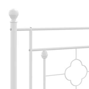 Kovový rám postele s hlavovým a nožním čelem bílý 100 x 200 cm - obrázek 9