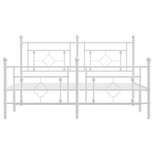Kovový rám postele s hlavovým a nožním čelem bílý 160 x 200 cm - obrázek 5