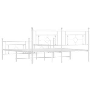 Kovový rám postele s hlavovým a nožním čelem bílý 180 x 200 cm - obrázek 7