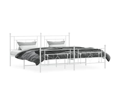 vidaXL Bedframe met hoofd- en voeteneinde metaal wit 200x200 cm