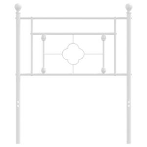 Kovové náhradní čelo postele bílé 75 cm - obrázek 3