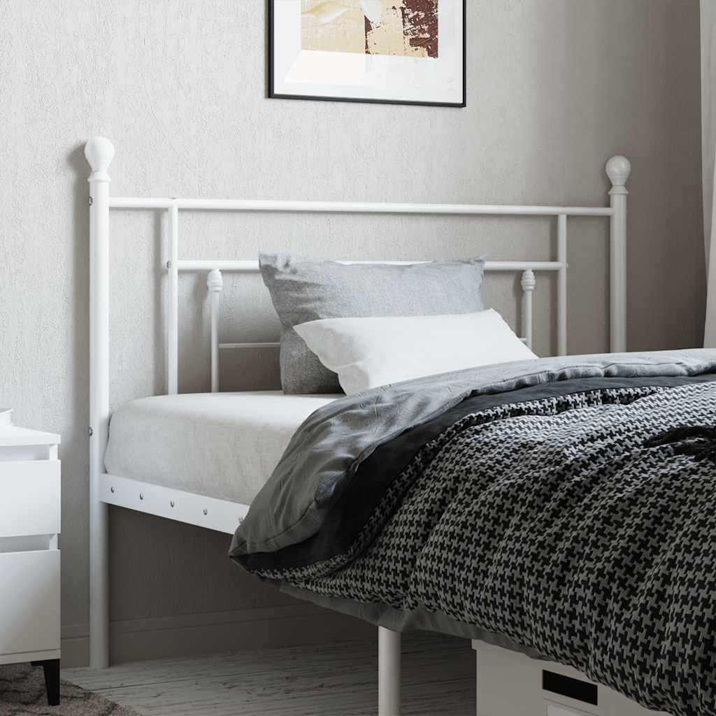 vidaXL Tăblie de pat de schimb metalică, alb, 107 cm