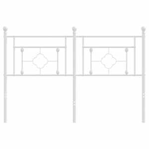 vidaXL Tăblie de pat metalică, alb, 140 cm