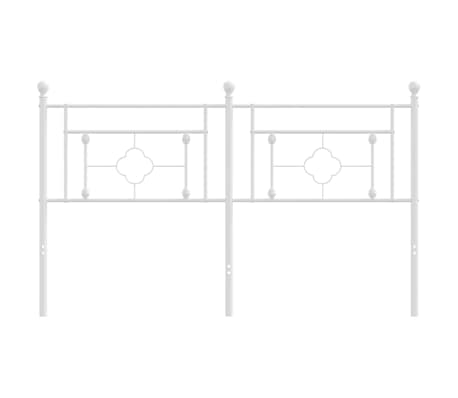 vidaXL T&ecirc;te de lit de remplacement m&eacute;tal blanc 150 cm