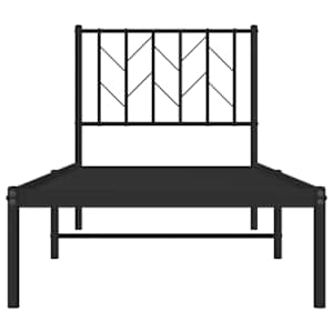 Kovový rám postele s čelem černý 75 x 190 cm - obrázek 5