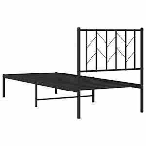 Kovový rám postele s čelem černý 75 x 190 cm - obrázek 7