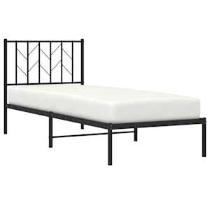 Kovový rám postele s čelem černý 80 x 200 cm - obrázek 3