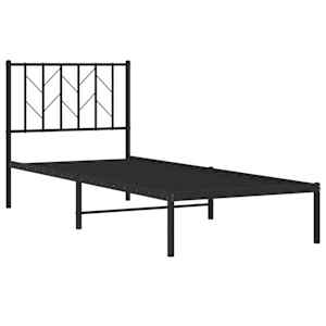 Kovový rám postele s čelem černý 80 x 200 cm - obrázek 4