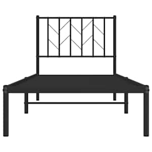 Kovový rám postele s čelem černý 80 x 200 cm - obrázek 5
