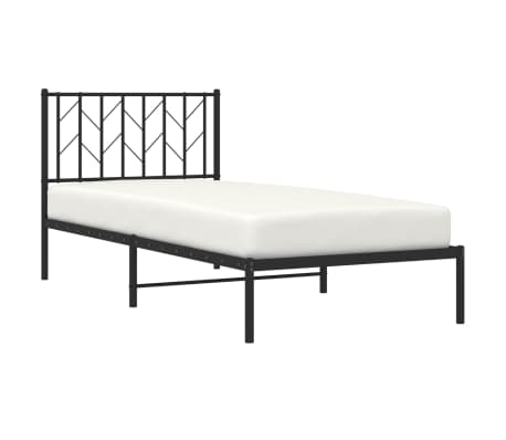 vidaXL Giroletto con Testiera in Metallo Nero 90x190 cm