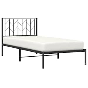 vidaXL Giroletto con Testiera in Metallo Nero 90x190 cm