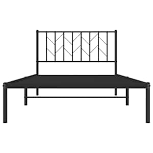 Kovový rám postele s čelem černý 107 x 203 cm - obrázek 5