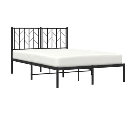 vidaXL Metal Bed Frame without Mattress with Headboard Black 120x190cm