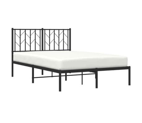 vidaXL Cadre de lit m&eacute;tal sans matelas avec t&ecirc;te de lit noir 120x200cm