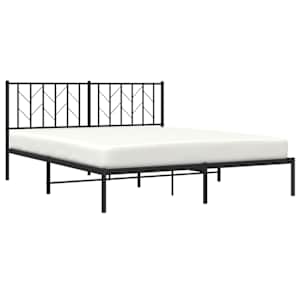 vidaXL Cadre de lit m&eacute;tal sans matelas et t&ecirc;te de lit noir 160x200 cm