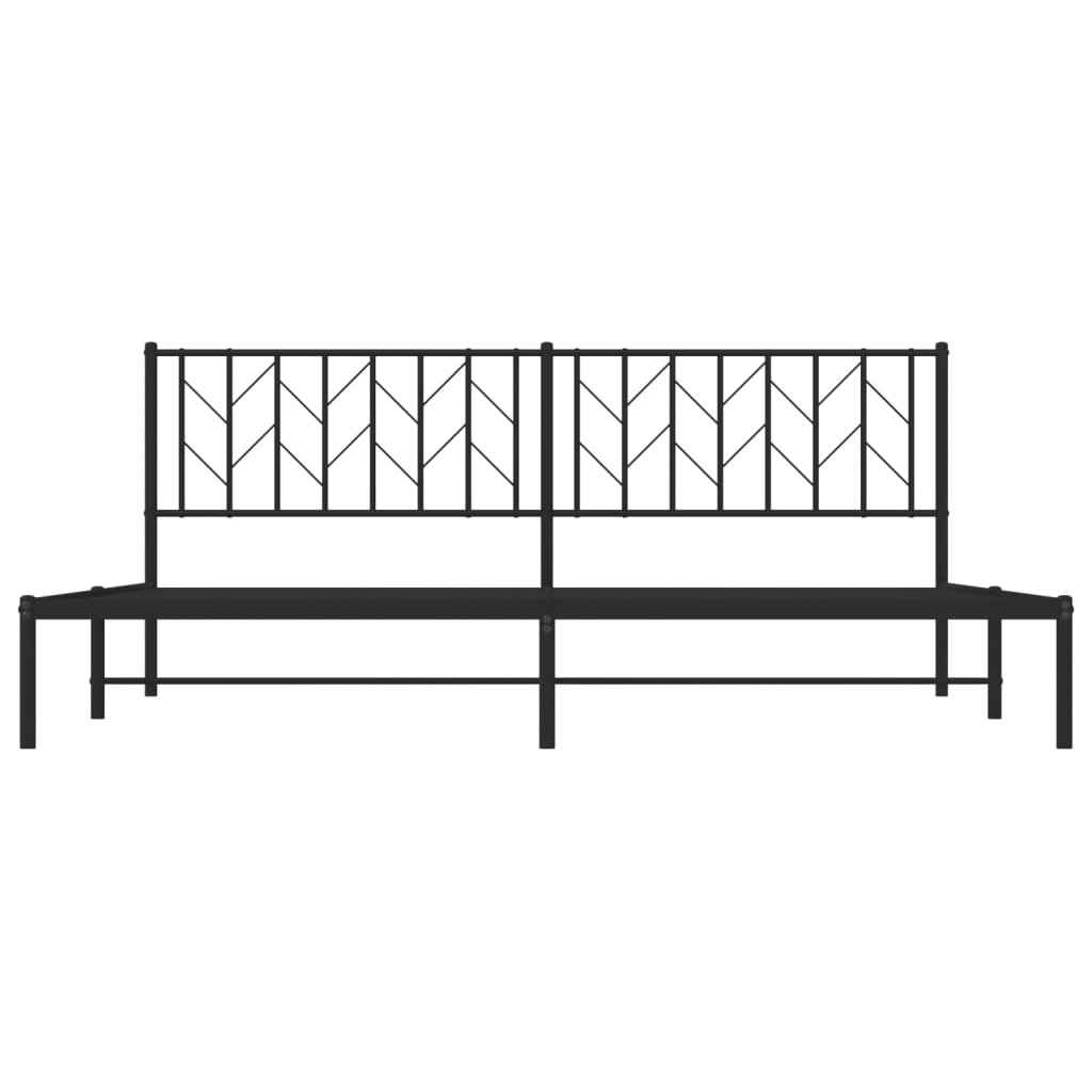 vidaXL Bedframe met hoofdbord metaal zwart 200x200 cm, foto 4