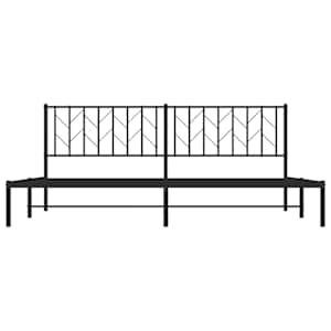 Kovový rám postele s čelem černý 200 x 200 cm - obrázek 5