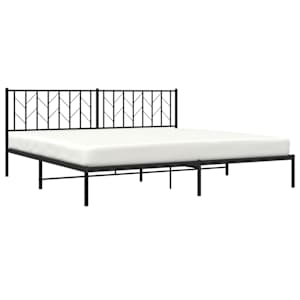 vidaXL Kovov&yacute; r&aacute;m postele s čelom čierny 200x200 cm