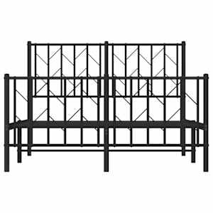 Kovový rám postele s hlavovým a nožním čelem černý 120 x 190 cm - obrázek 5