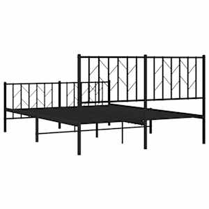 Kovový rám postele s hlavovým a nožním čelem černý 135 x 190 cm - obrázek 7