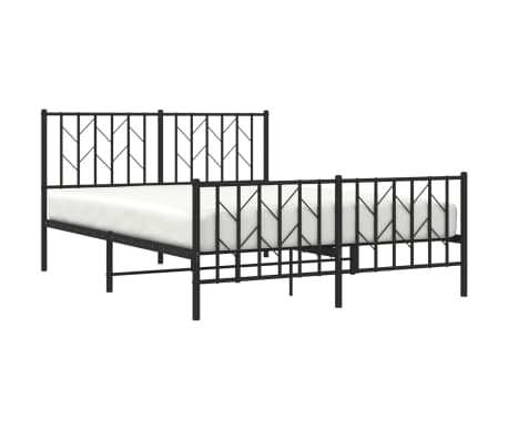 vidaXL fekete f&eacute;m &aacute;gykeret fej- &eacute;s l&aacute;bt&aacute;ml&aacute;val 140 x 190 cm