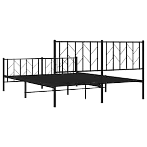 Kovový rám postele s hlavovým a nožním čelem černý 150 x 200 cm - obrázek 8