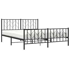 Kovový rám postele bez matrace s nožním čelem černý 160x200 cm - obrázek 3