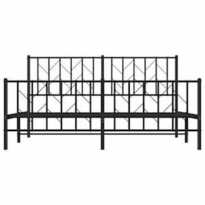 Kovový rám postele bez matrace s nožním čelem černý 160x200 cm - obrázek 5