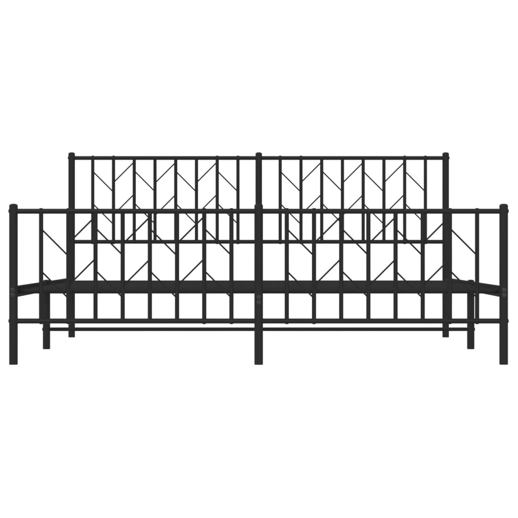 vidaXL Bedframe met voetbord zonder matras metaal zwart 180x200 cm, foto 4