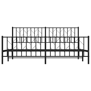 Kovový rám postele bez matrace s nožním čelem černý 180x200 cm - obrázek 5