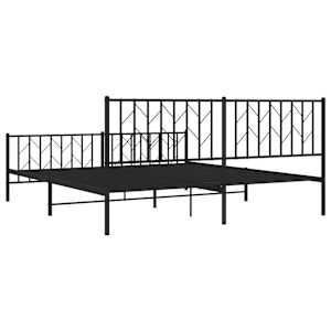 Kovový rám postele bez matrace s nožním čelem černý 180x200 cm - obrázek 7