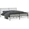 vidaXL metallist voodiraam peatsi ja jalutsiga, must, 183x213 cm