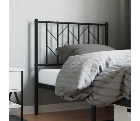 vidaXL Metalinis galvūgalis, juodos spalvos, 80cm