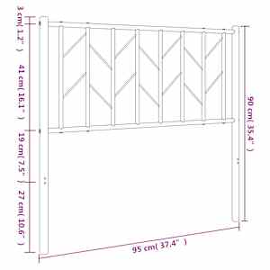 Kovové náhradní čelo postele černé 90 cm - obrázek 7