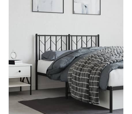 vidaXL Metal Headboard Black 120 cm