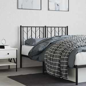 vidaXL Metal Headboard Black 120 cm