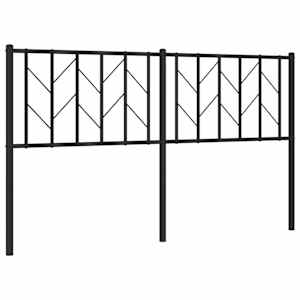 Kovové náhradní čelo postele černé 150 cm - obrázek 2
