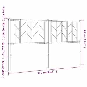 Kovové náhradní čelo postele černé 150 cm - obrázek 7