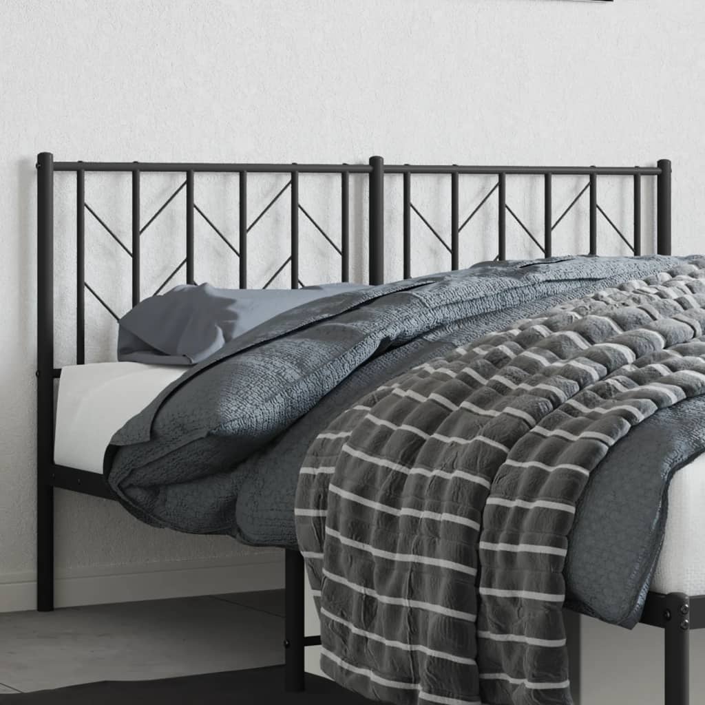 vidaXL Tăblie de pat de schimb metalică, negru, 150 cm