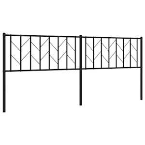 Kovové náhradní čelo postele černé 200 cm - obrázek 2