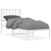 vidaXL metallist voodiraam peatsiga, ilma madratsita, valge, 75x190 cm