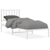 vidaXL metallist voodiraam peatsiga, valge, 80x200 cm