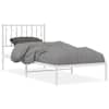 vidaXL metallist voodiraam peatsiga, valge, 90 x 200 cm