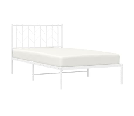 vidaXL Cadre de lit m&eacute;tal sans matelas et t&ecirc;te de lit blanc 100x190 cm